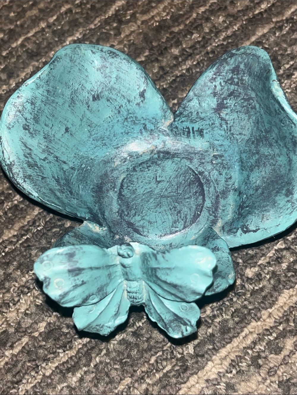 Turquoise Butterfly Accent Bowl - Decorative Home Accent Trinket Bowl 729